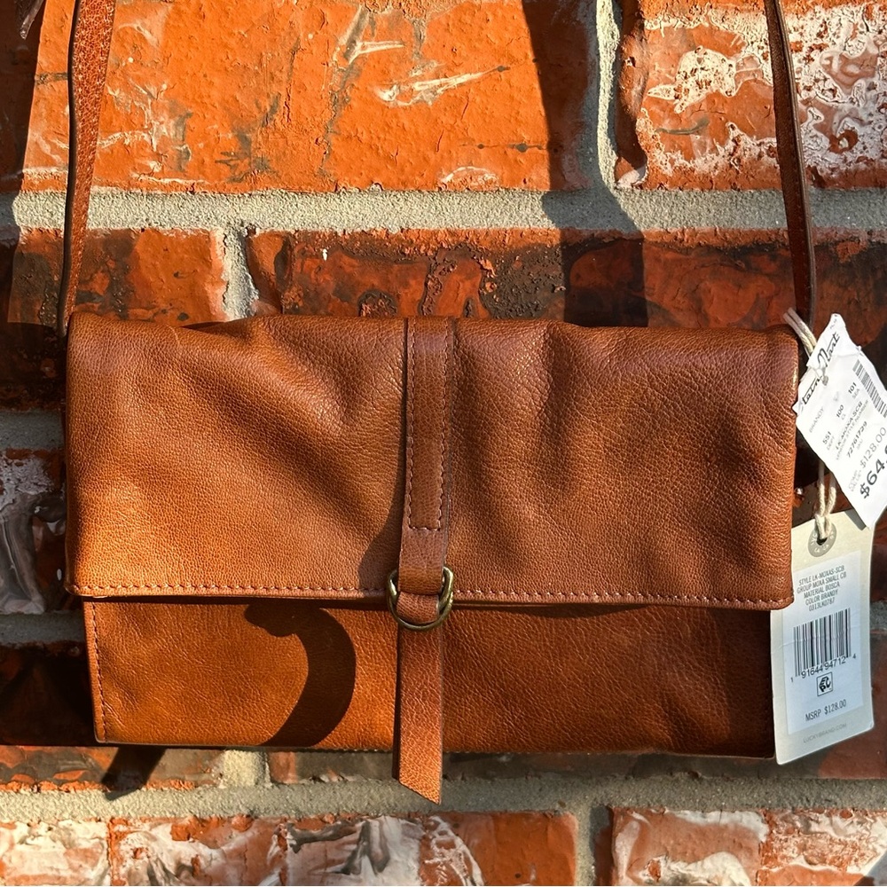 Lucky Brand Genuine Leather Crossbody Bag with Secret Compartment